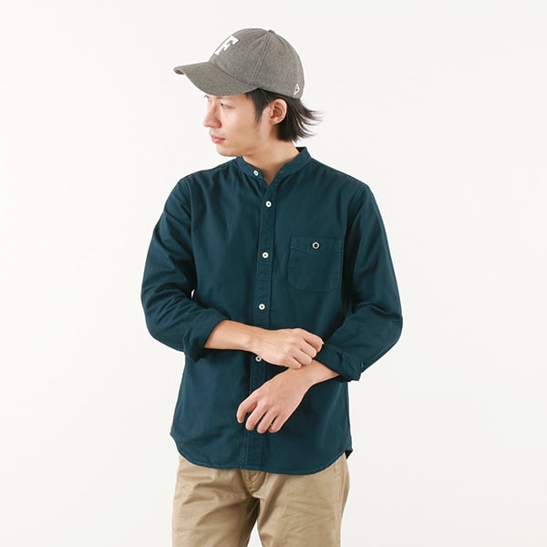 BARNS（バーンズ） 別注 オックス バンドカラーシャツ