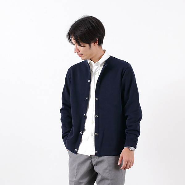 BARNS(バーンズ アウトフィッターズ) ウール ミラノリブ スナップ カーディガン