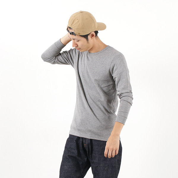 BANDOL（バンドール） リブ コットン ロングスリーブ ミリタリー クルー Tシャツ